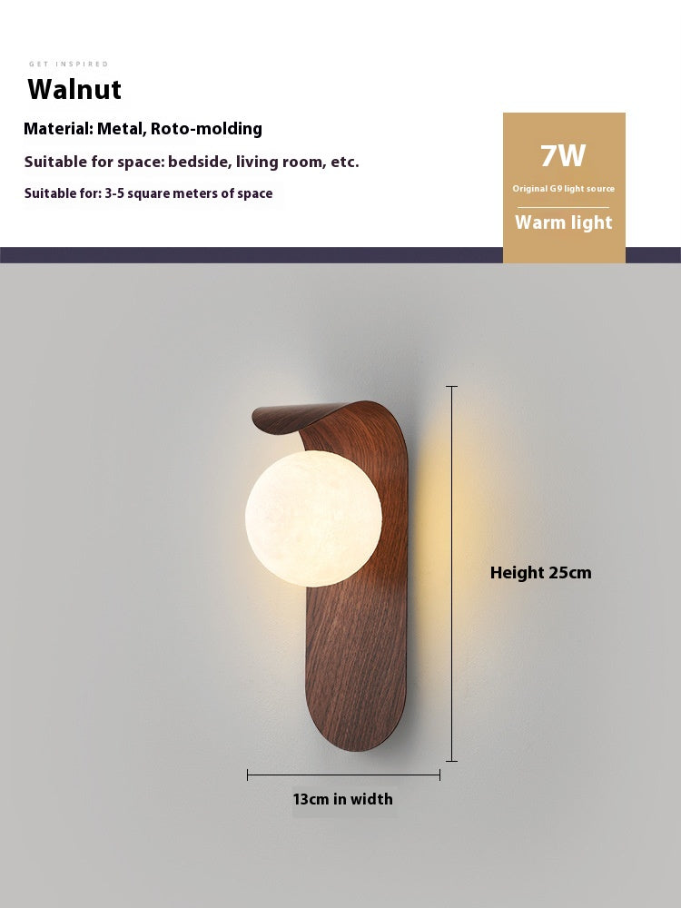 25cm Wood-Tone G9 Wall Light