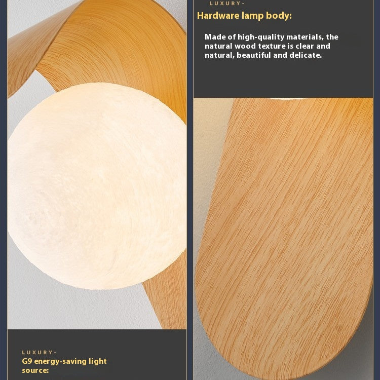 25cm Wood-Tone G9 Wall Light / Wood Color 25CM Three Colors
