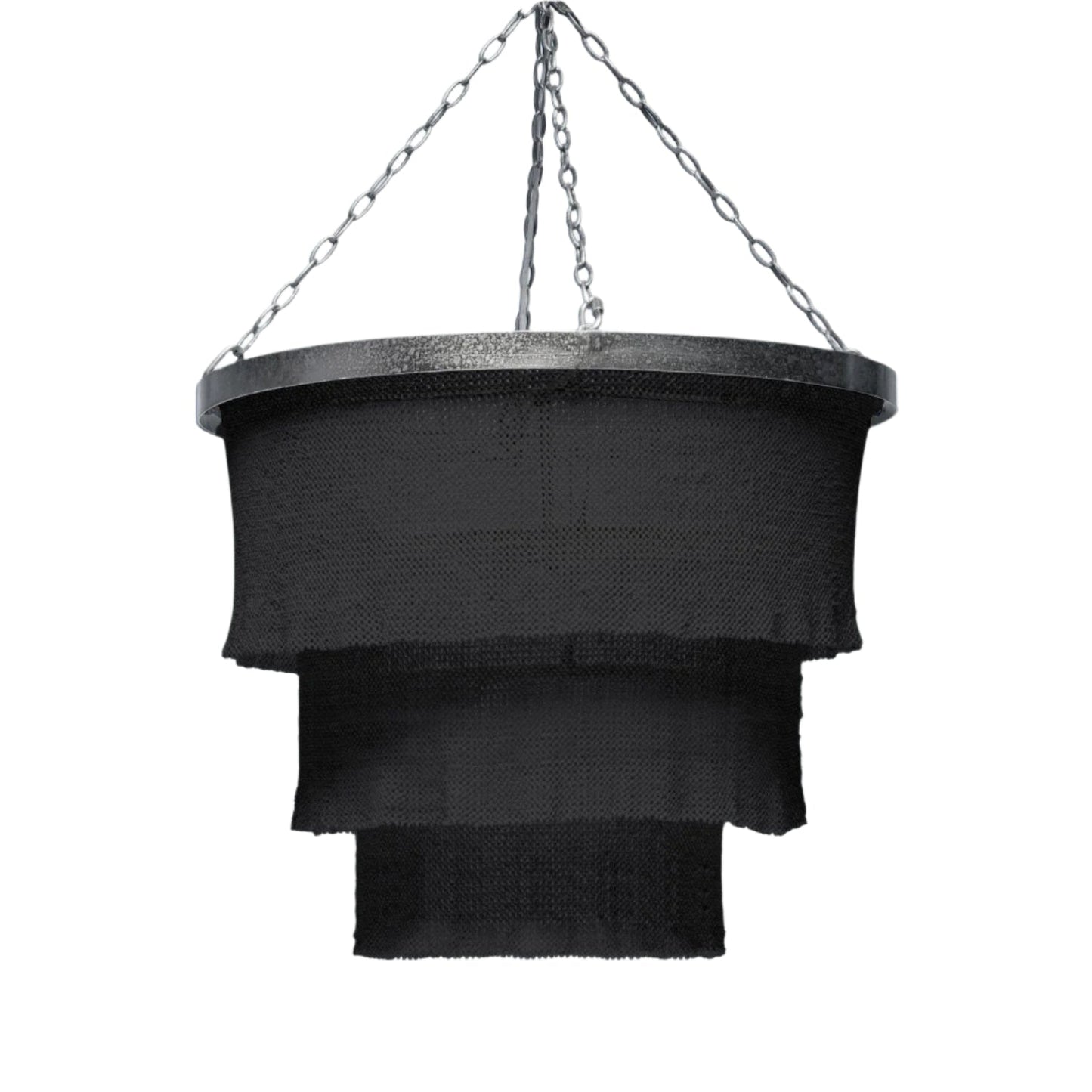 30-Inch Handcrafted Decorative Chandelier / Black / Silver