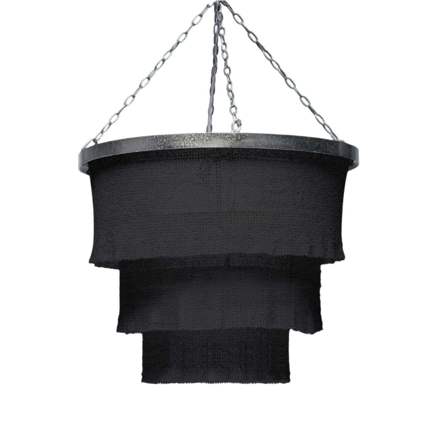 30-Inch Handcrafted Decorative Chandelier / Black / Silver