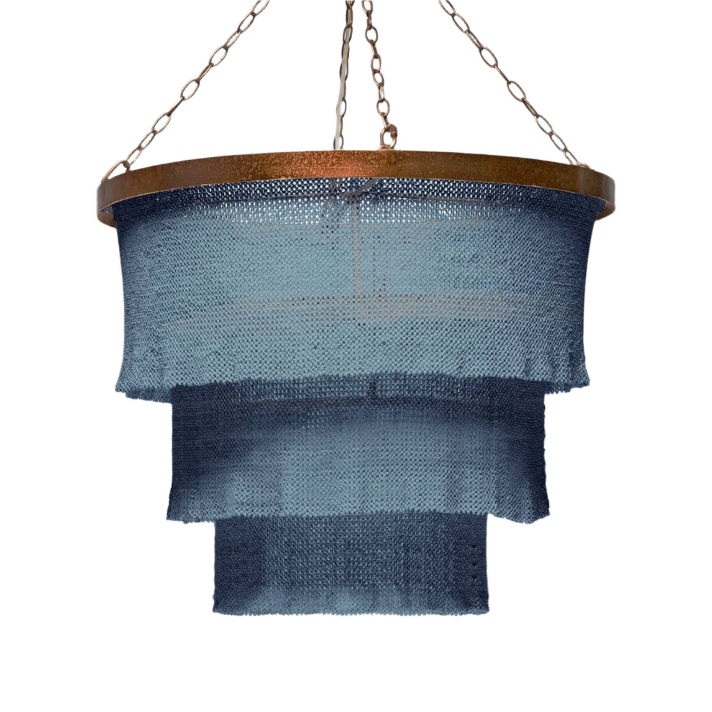 30-Inch Handcrafted Decorative Chandelier / Dusty Blue / Silver