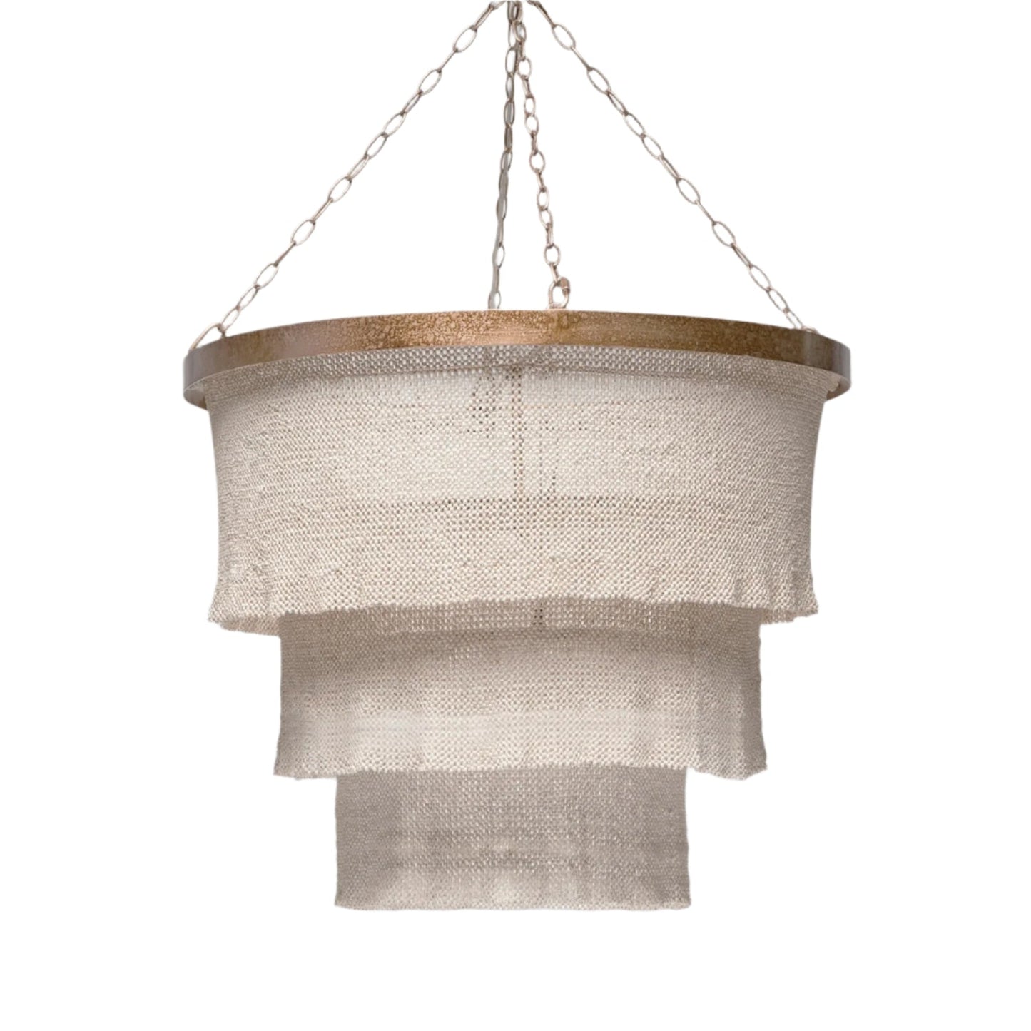 30-Inch Handcrafted Decorative Chandelier / Natural / Silver