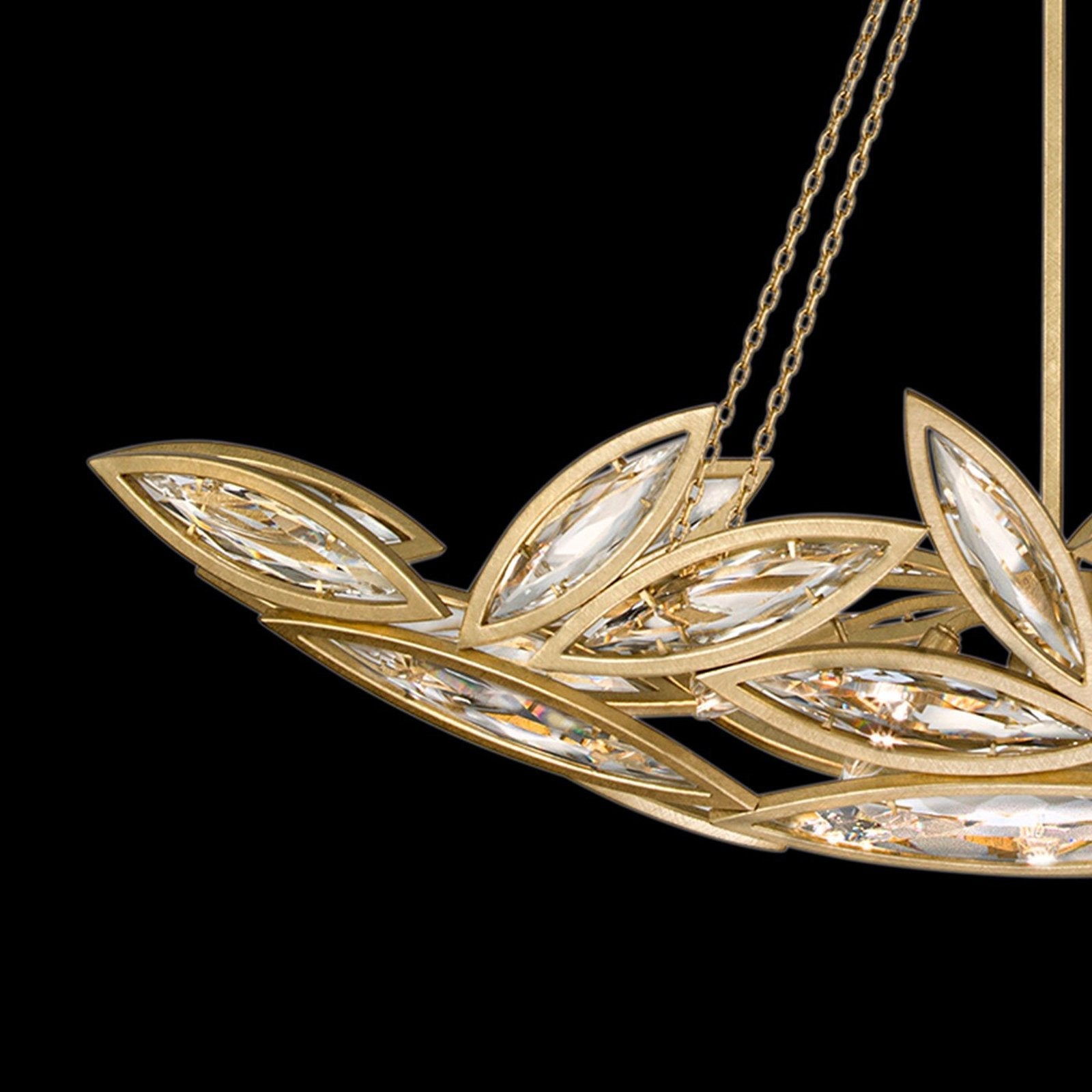 50-Inch Faceted Crystal Oblong Pendant / Silver