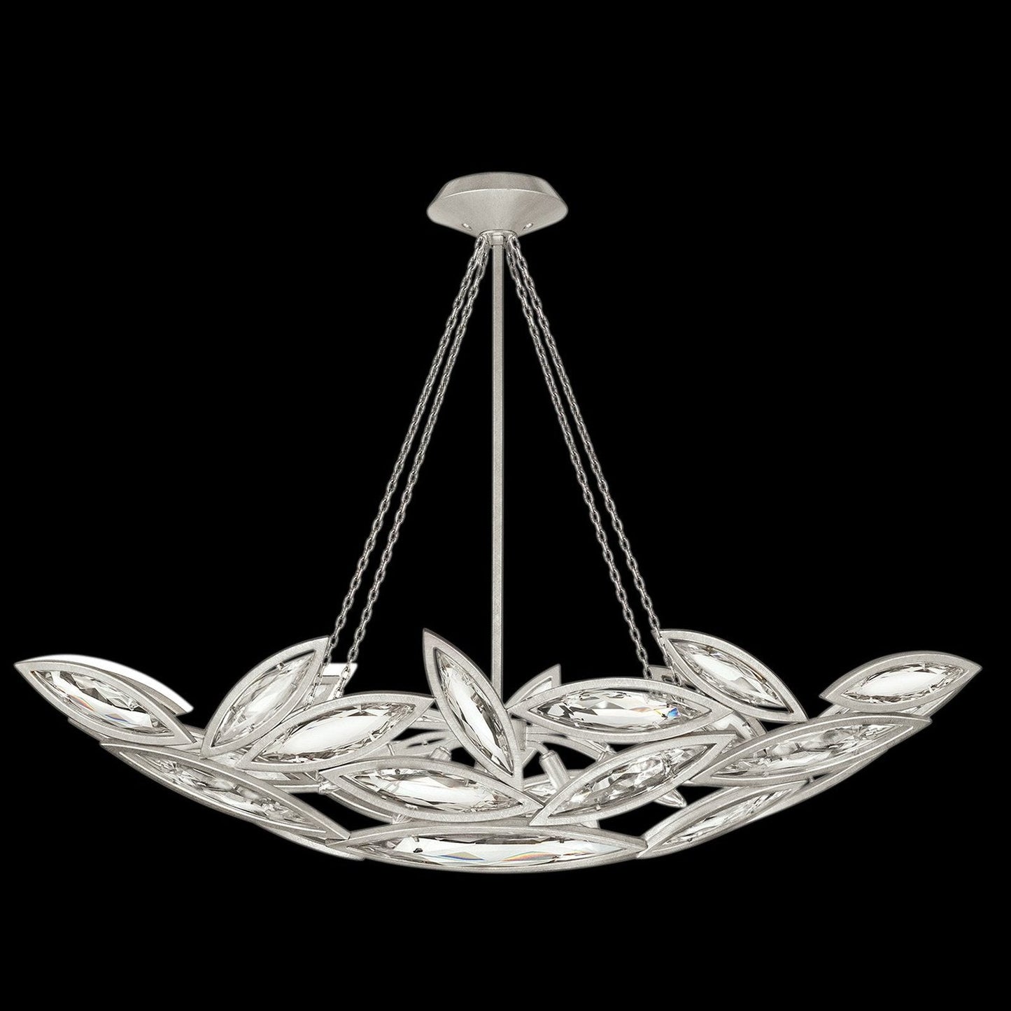 50-Inch Faceted Crystal Oblong Pendant