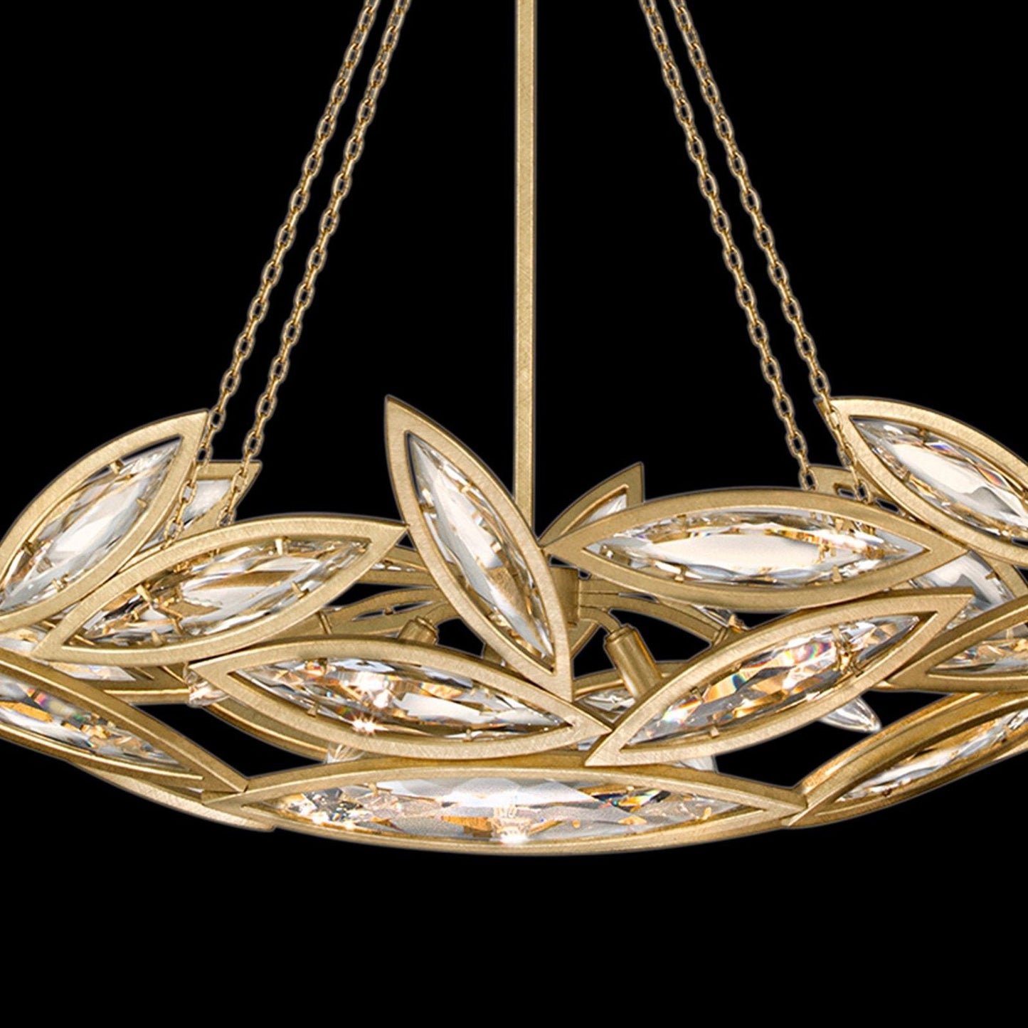 50-Inch Faceted Crystal Oblong Pendant