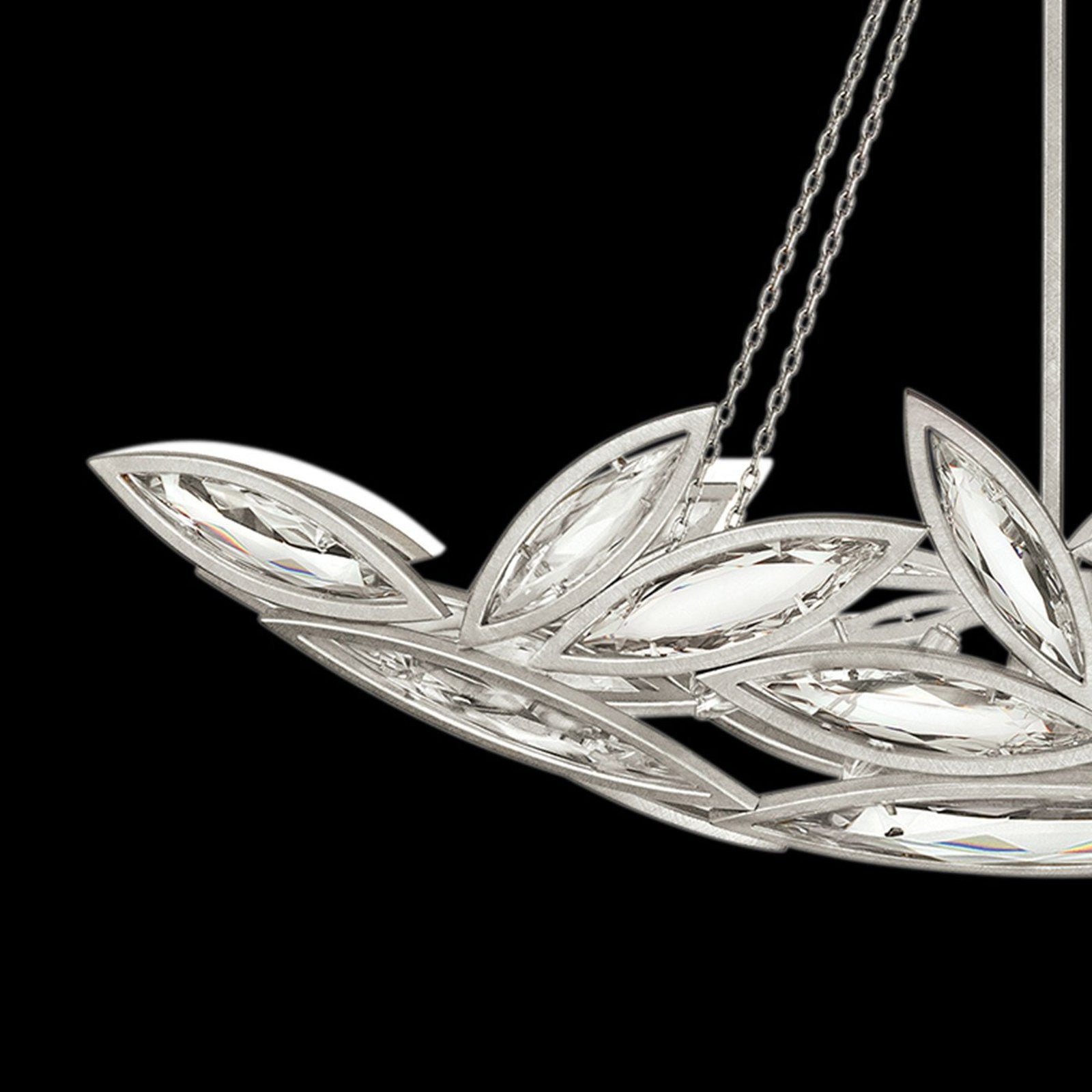 50-Inch Faceted Crystal Oblong Pendant