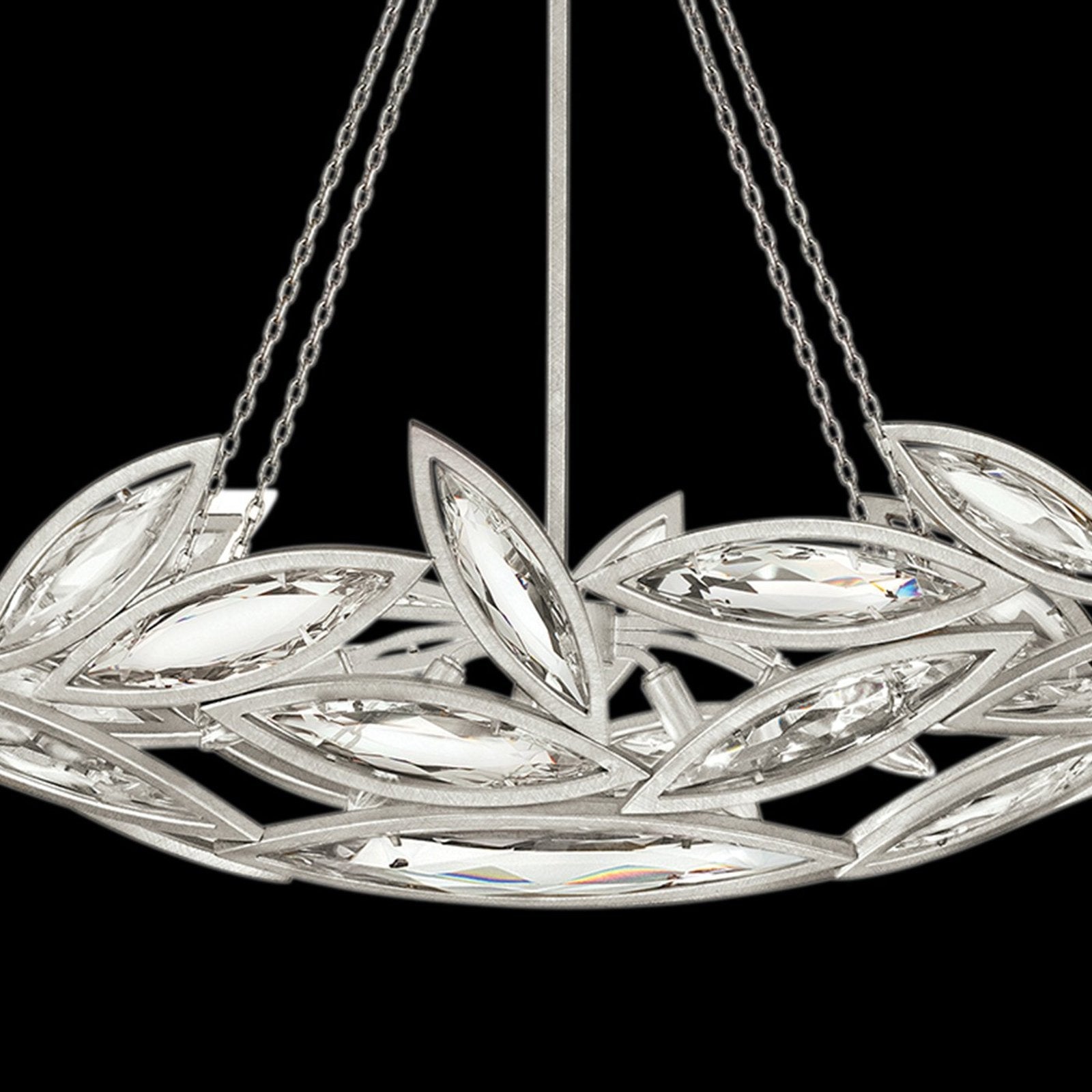 50-Inch Faceted Crystal Oblong Pendant
