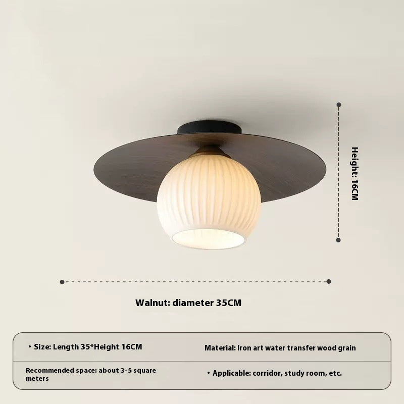 5W Chinese-Style Entrance Ceiling Light / White Log / 5W White Light Bulb