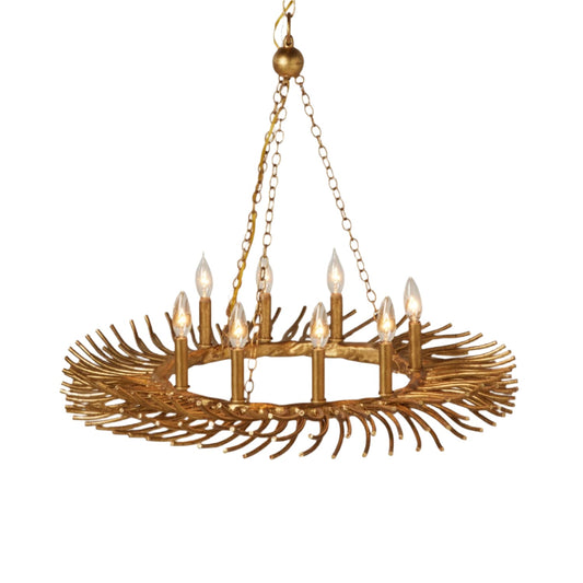 8-Light Gold or White Chandelier / Gold