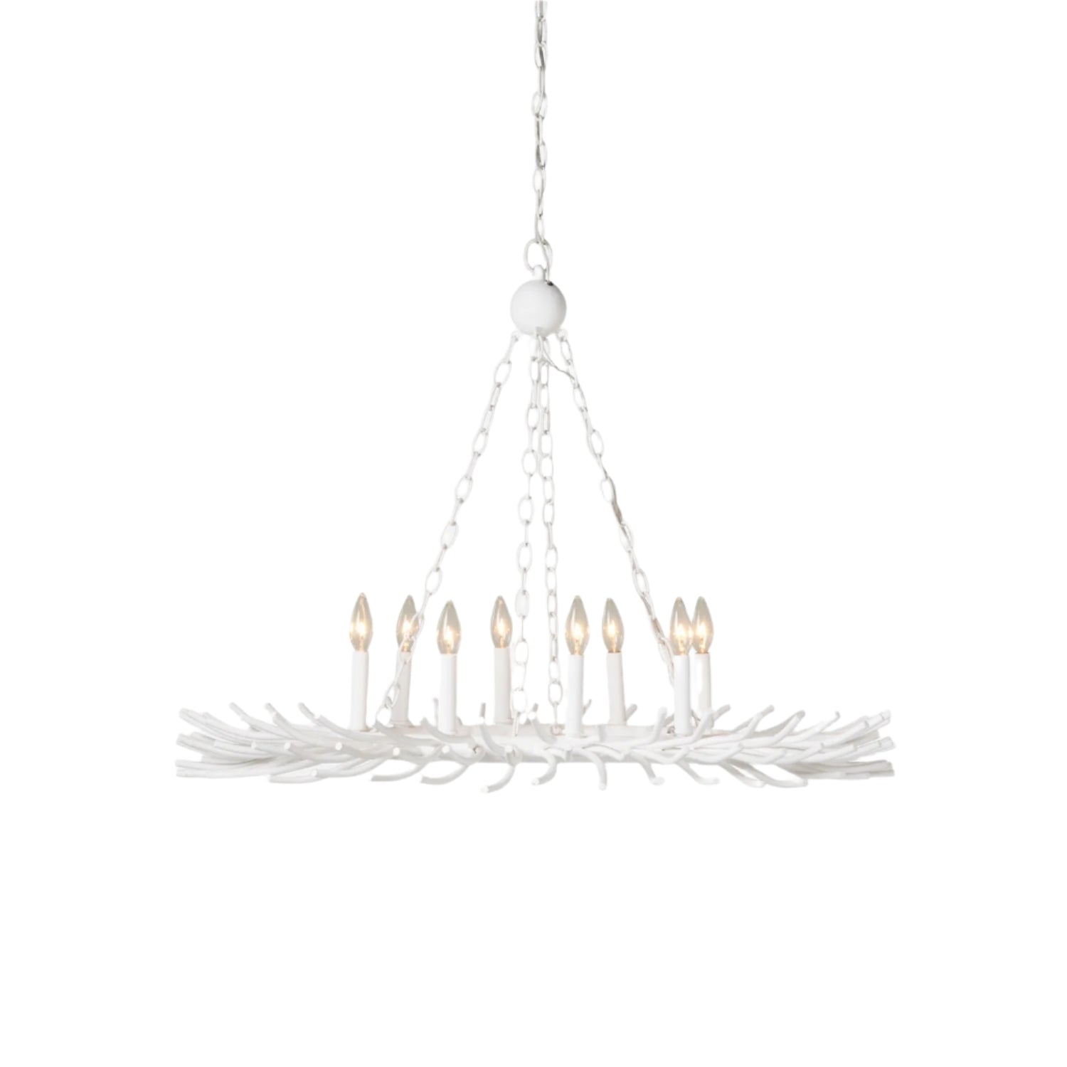 8-Light Gold or White Chandelier