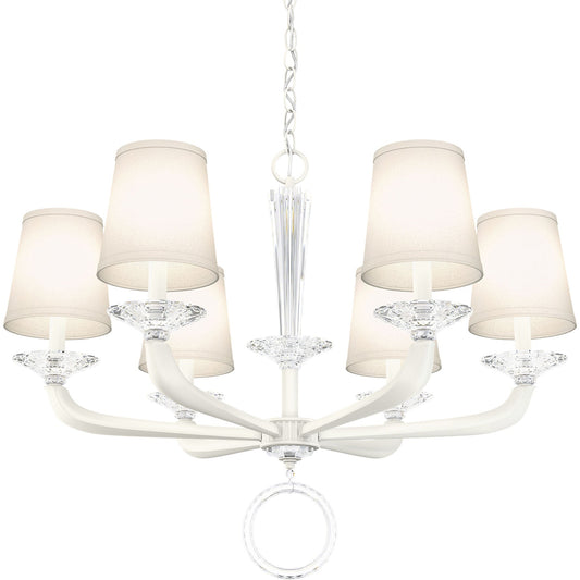 Cast-Arm Optic Crystal Chandelier / White