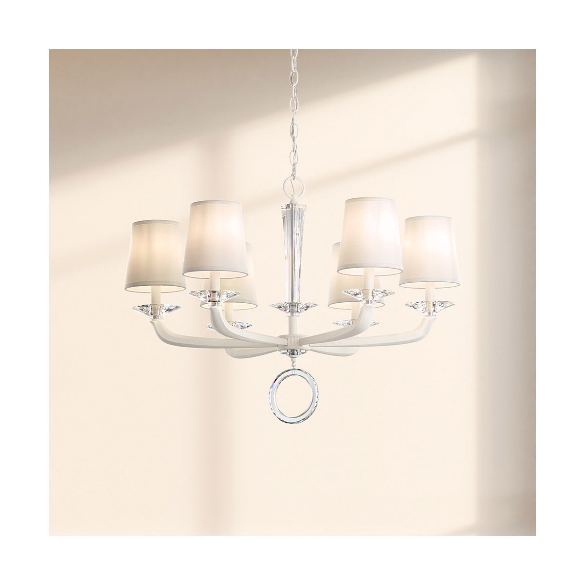Cast-Arm Optic Crystal Chandelier / Heirloom Gold