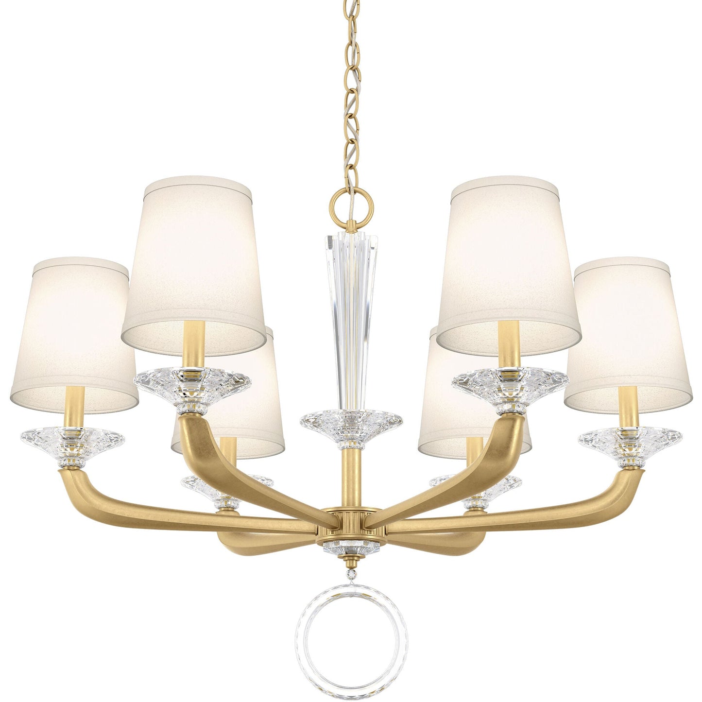 Cast-Arm Optic Crystal Chandelier / French Gold