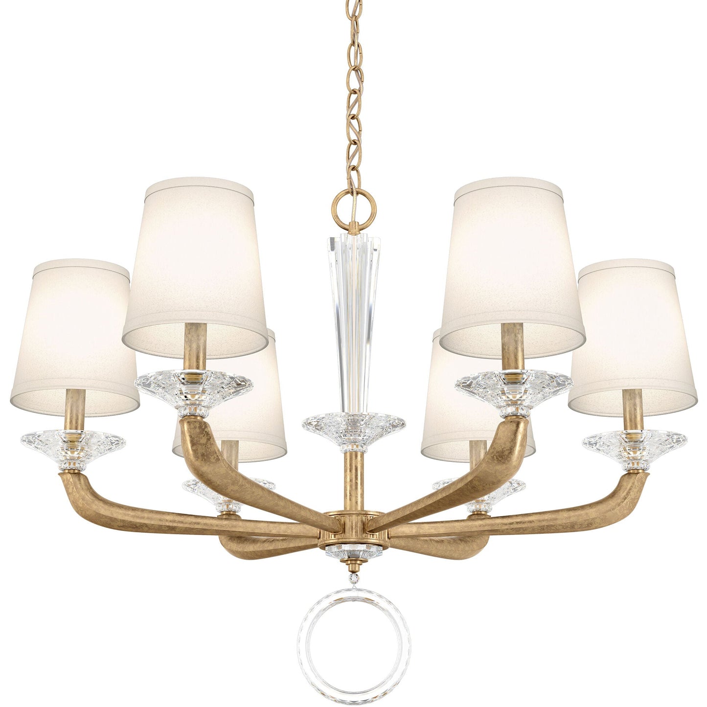 Cast-Arm Optic Crystal Chandelier / Heirloom Bronze