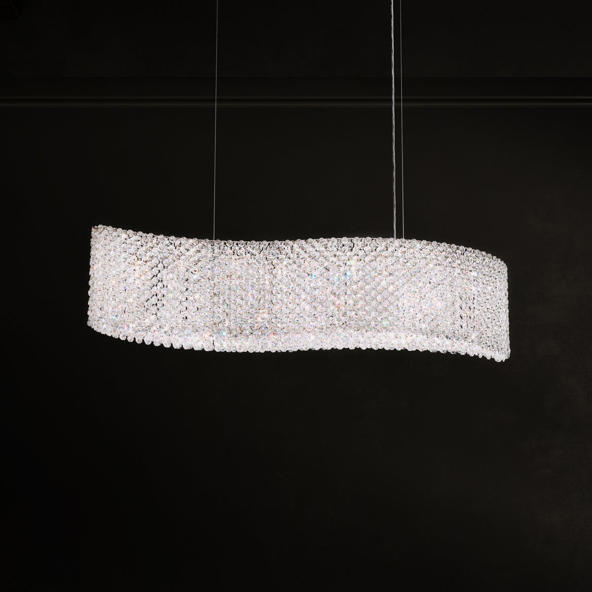 Clear Optic Crystal Linear Pendant Light / Crystal Crystals From Swarovski