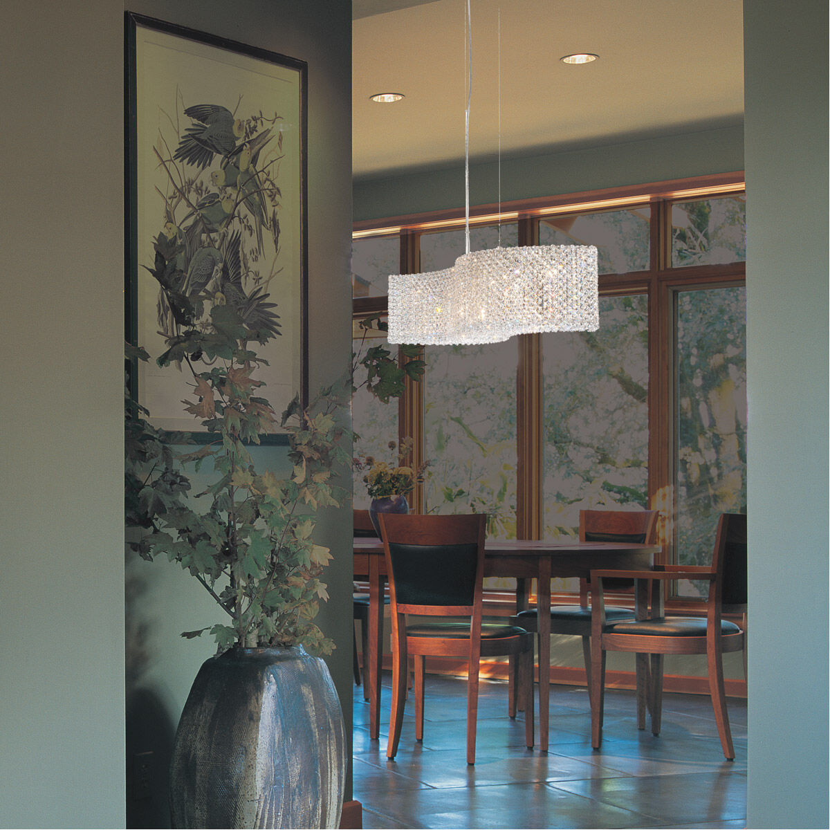Clear Optic Crystal Linear Pendant Light