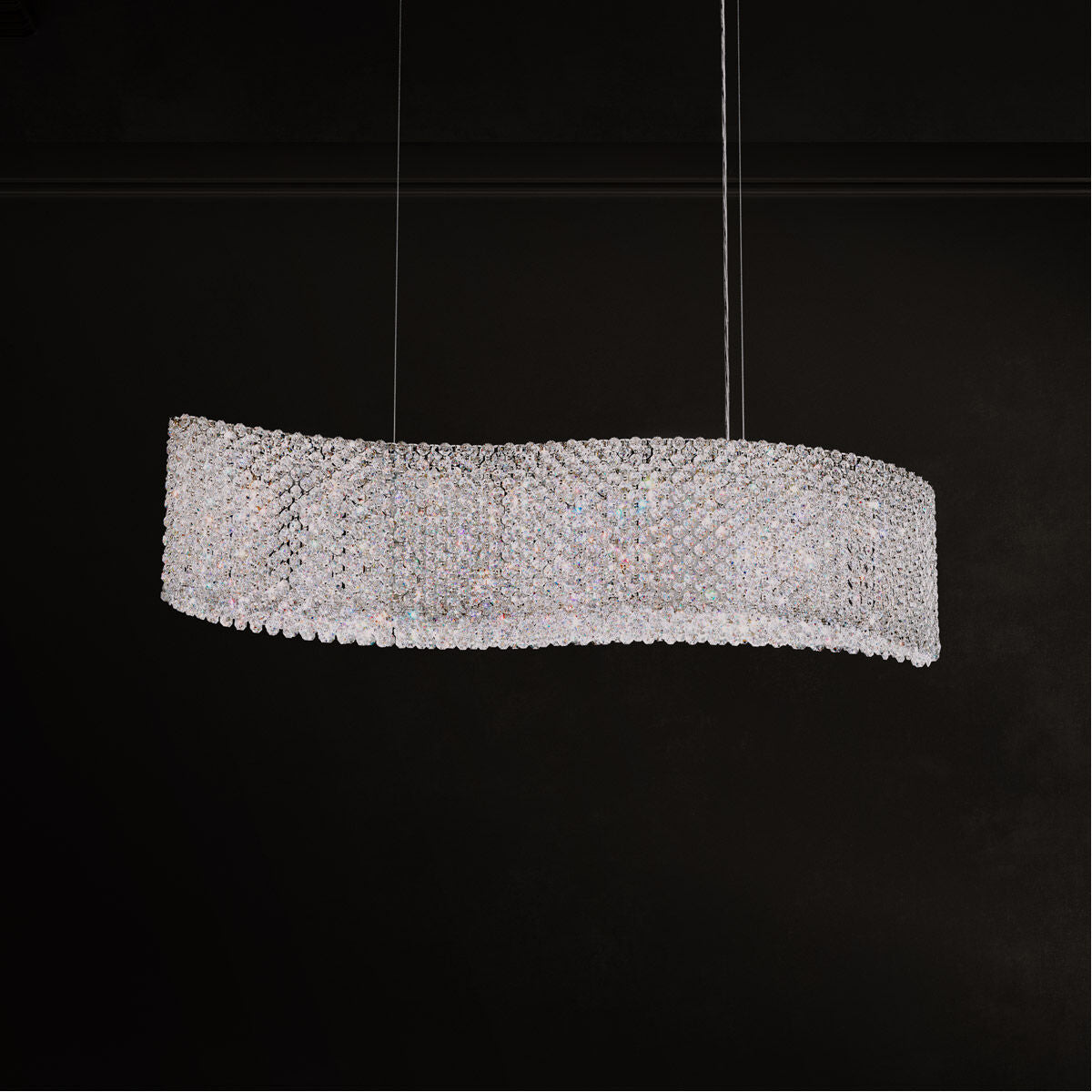Clear Optic Crystal Linear Pendant Light