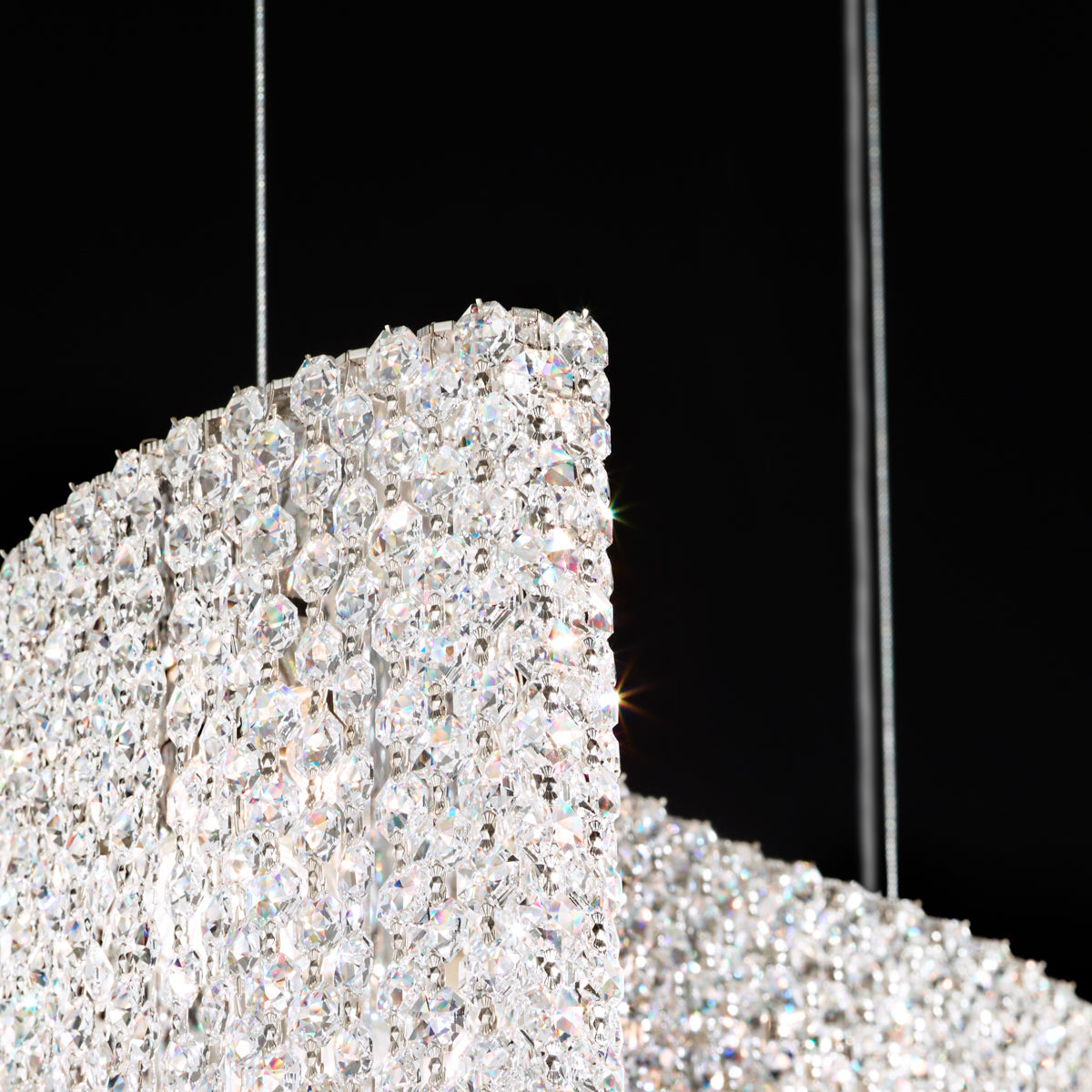 Clear Optic Crystal Linear Pendant Light