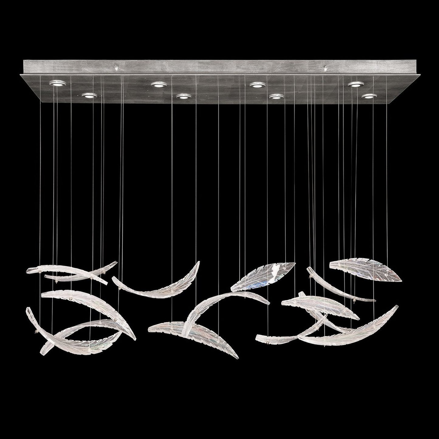 Fine Art Elevate 54" Rectangular Pendant / Silver/Dichroic