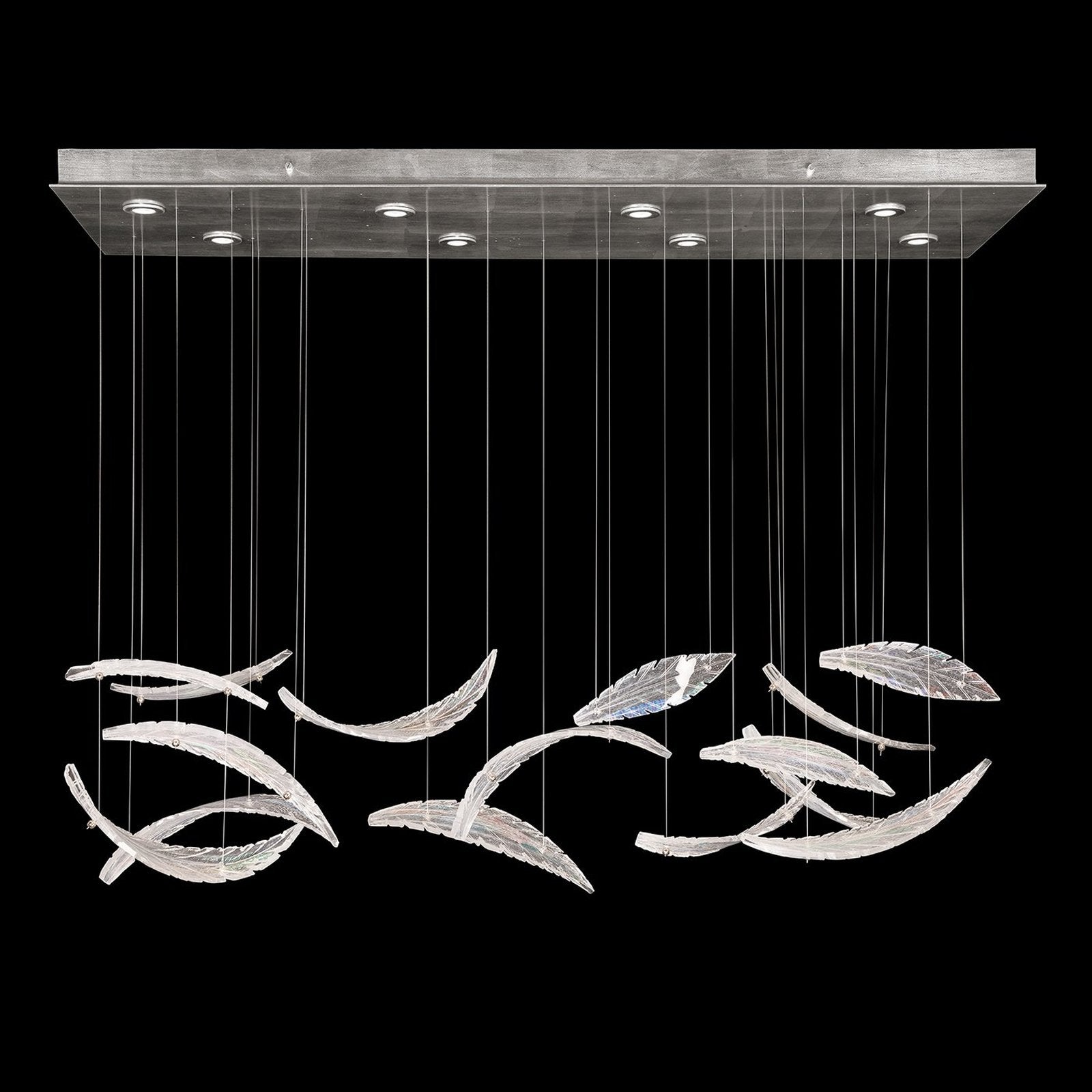 Fine Art Elevate 54" Rectangular Pendant / Silver/Dichroic