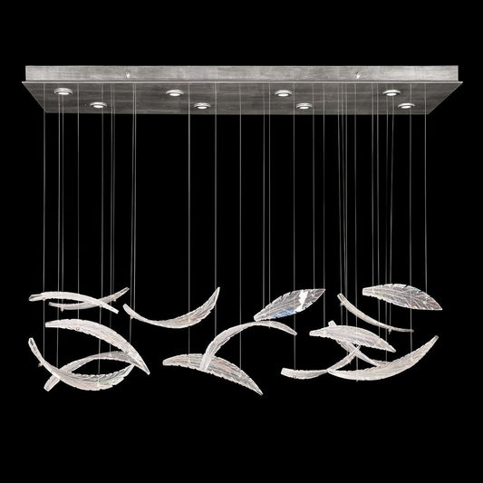 Fine Art Elevate 54" Rectangular Pendant / Silver/Dichroic