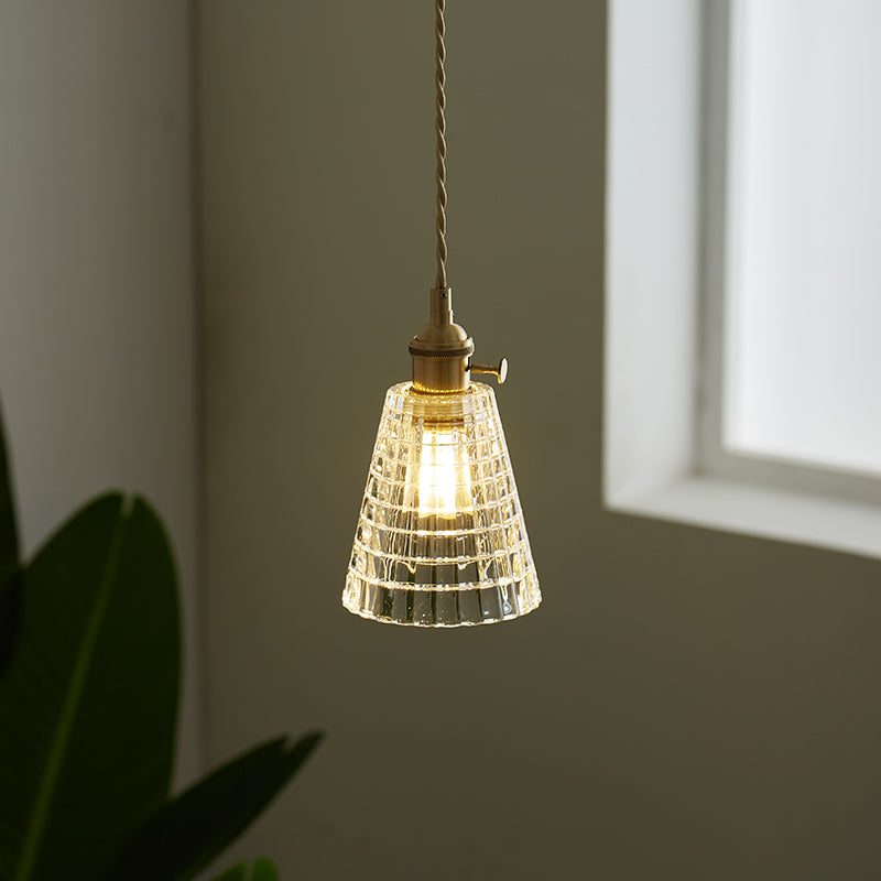 Japanese Brass Glass Corridor Ceiling Light / H Style