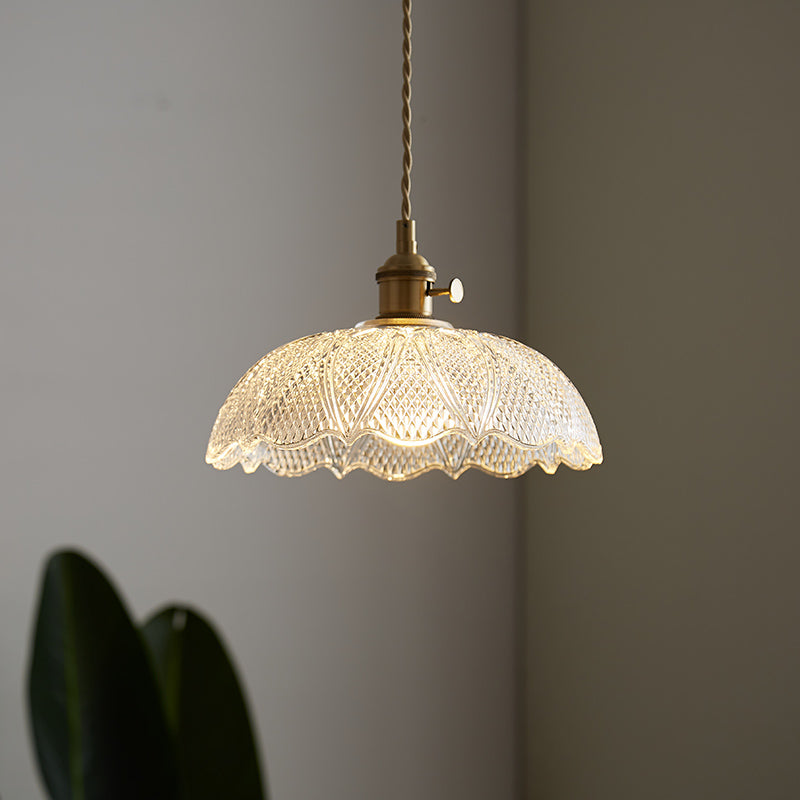 Japanese Brass Glass Corridor Ceiling Light / K Style