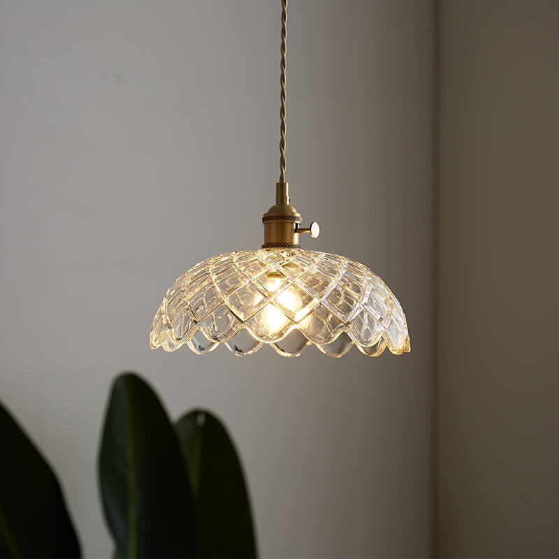 Japanese Brass Glass Corridor Ceiling Light / L Style