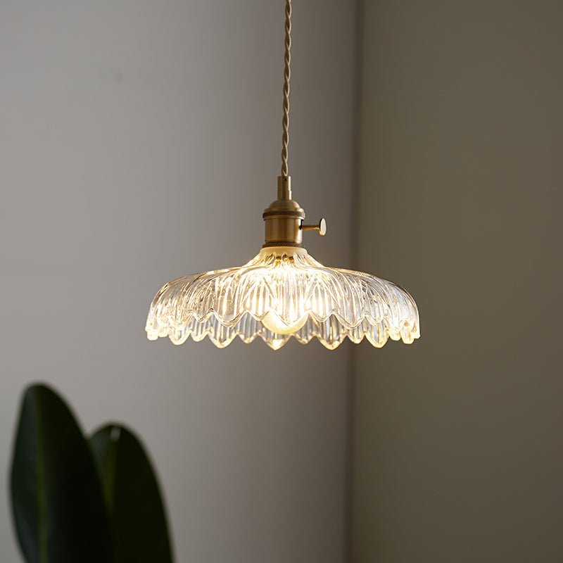 Japanese Brass Glass Corridor Ceiling Light / N Style