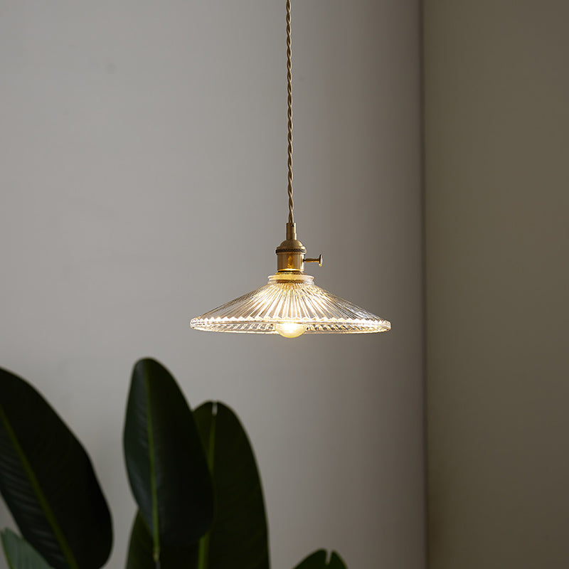 Japanese Brass Glass Corridor Ceiling Light / M Style