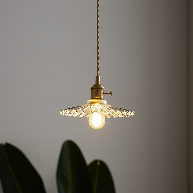 Japanese Brass Glass Corridor Ceiling Light / O Style