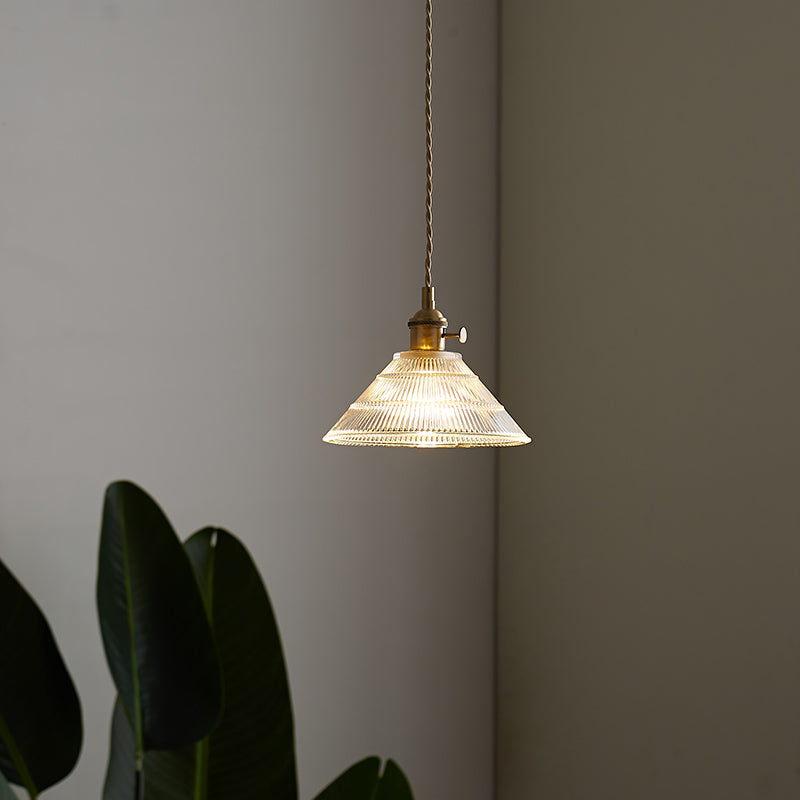 Japanese Brass Glass Corridor Ceiling Light / Q Style