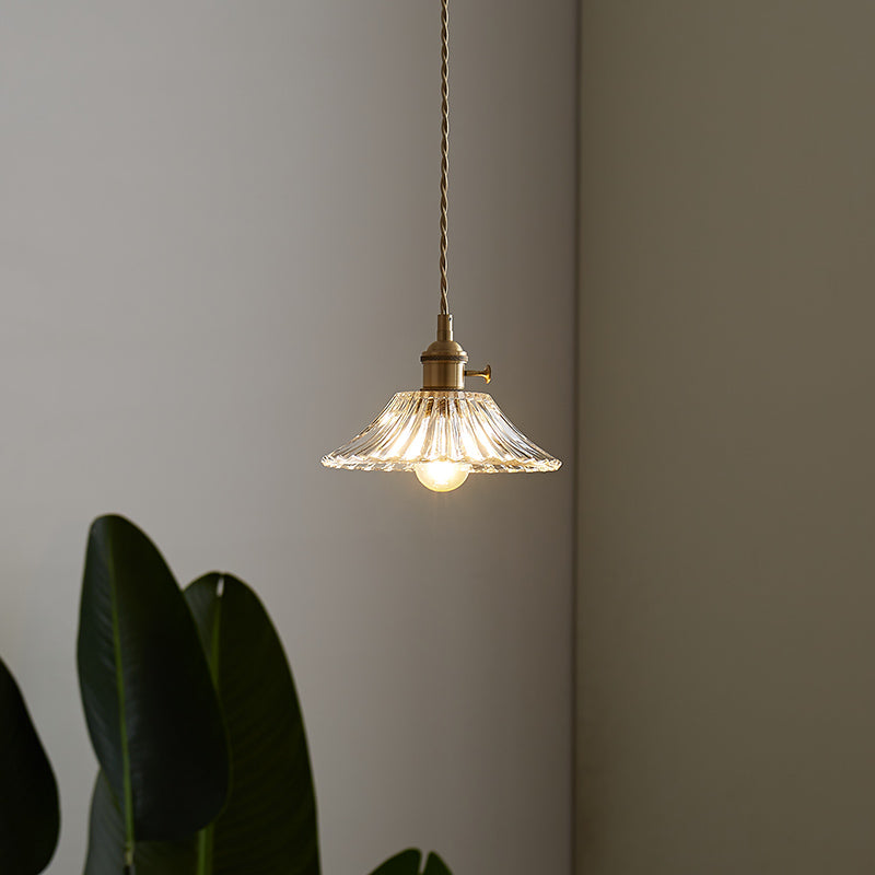 Japanese Brass Glass Corridor Ceiling Light / R Style