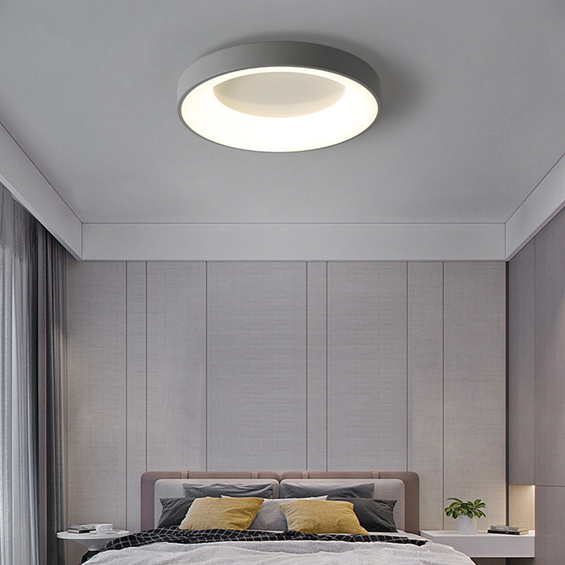 Minimalist Iron Acrylic Bedroom Ceiling Light / White 30cm White Light