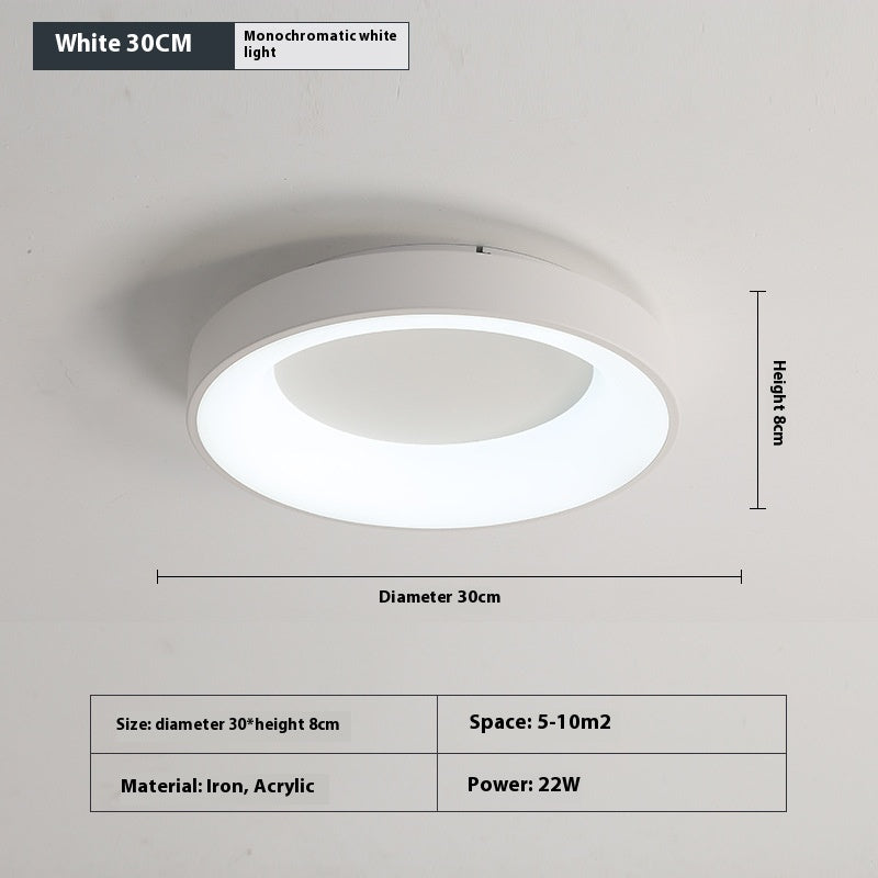 Minimalist Iron Acrylic Bedroom Ceiling Light / White 40CM White Light
