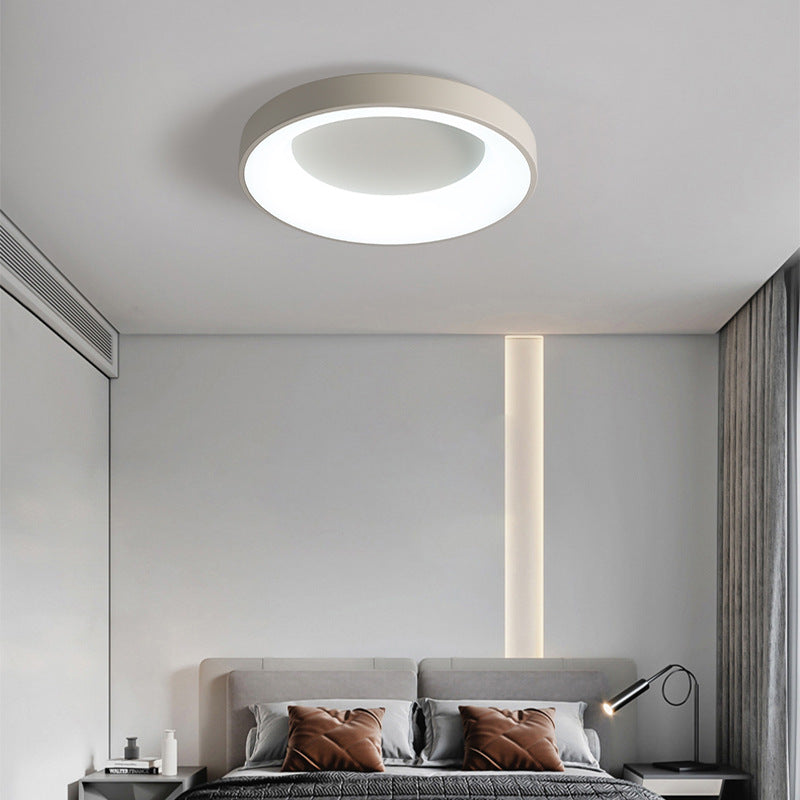 Minimalist Iron Acrylic Bedroom Ceiling Light / White 30cm Three Colors