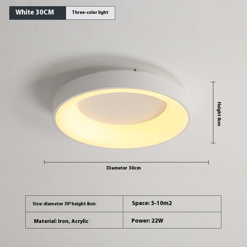 Minimalist Iron Acrylic Bedroom Ceiling Light / White 40CM Three Colors