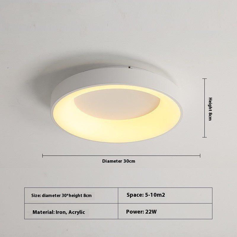 Minimalist Iron Acrylic Bedroom Ceiling Light / Gray 60cm White Light
