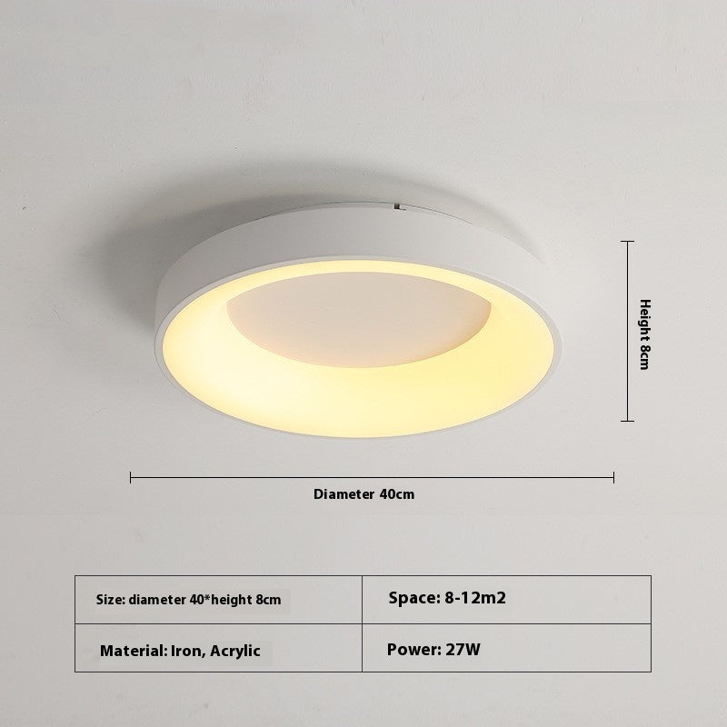 Minimalist Iron Acrylic Bedroom Ceiling Light / Gray 60cm Three Colors