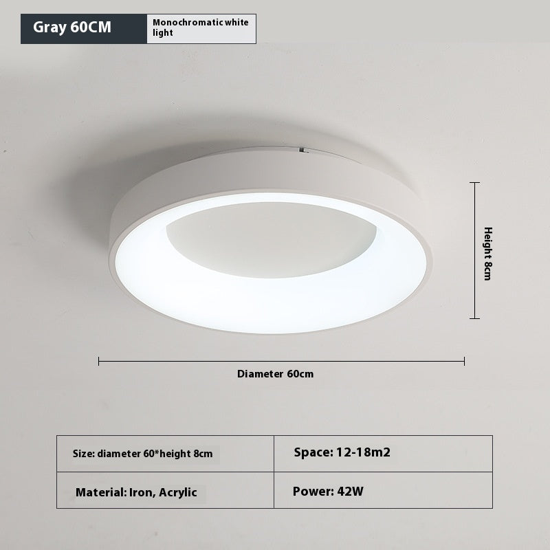 Minimalist Iron Acrylic Bedroom Ceiling Light / White 60CM Three Colors