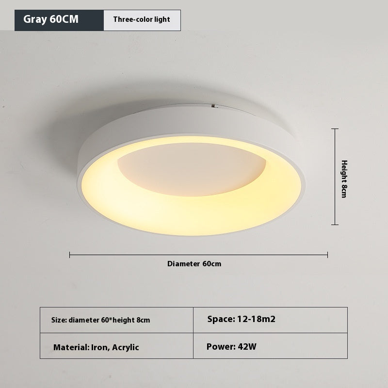 Minimalist Iron Acrylic Bedroom Ceiling Light / White 60cm Warm Light
