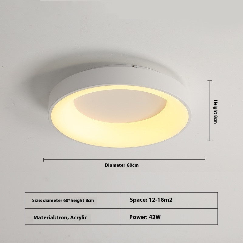 Minimalist Iron Acrylic Bedroom Ceiling Light / Gray 60cm Warm Light