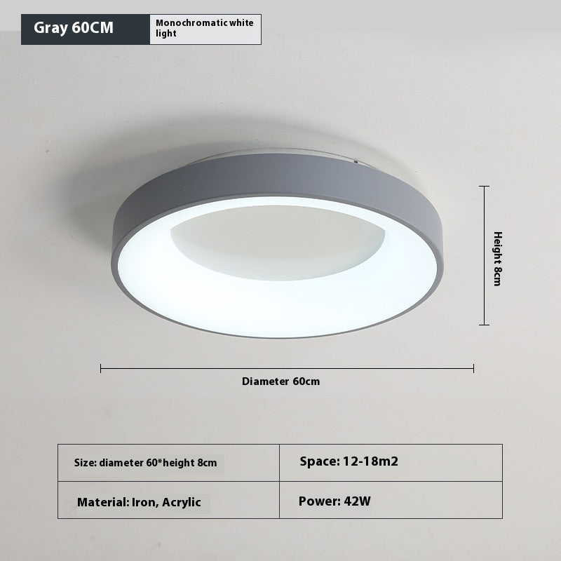 Minimalist Iron Acrylic Bedroom Ceiling Light / Gray 40cm Three Colors