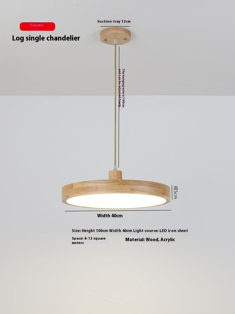 Round Wood LED Pendant Light / 30cm 3 Colors 28W