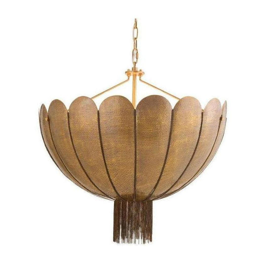 Scalloped Antique Brass Bowl Chandelier / Default Title