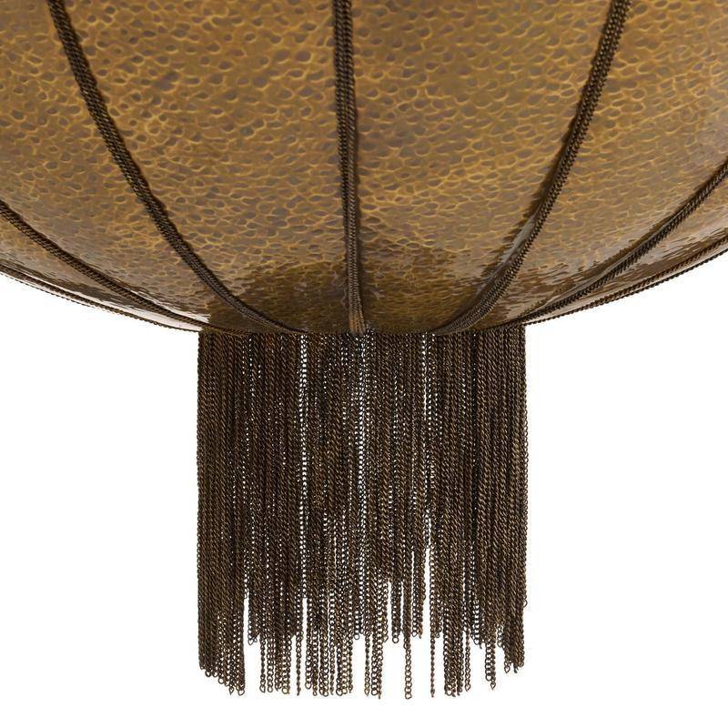 Scalloped Antique Brass Bowl Chandelier