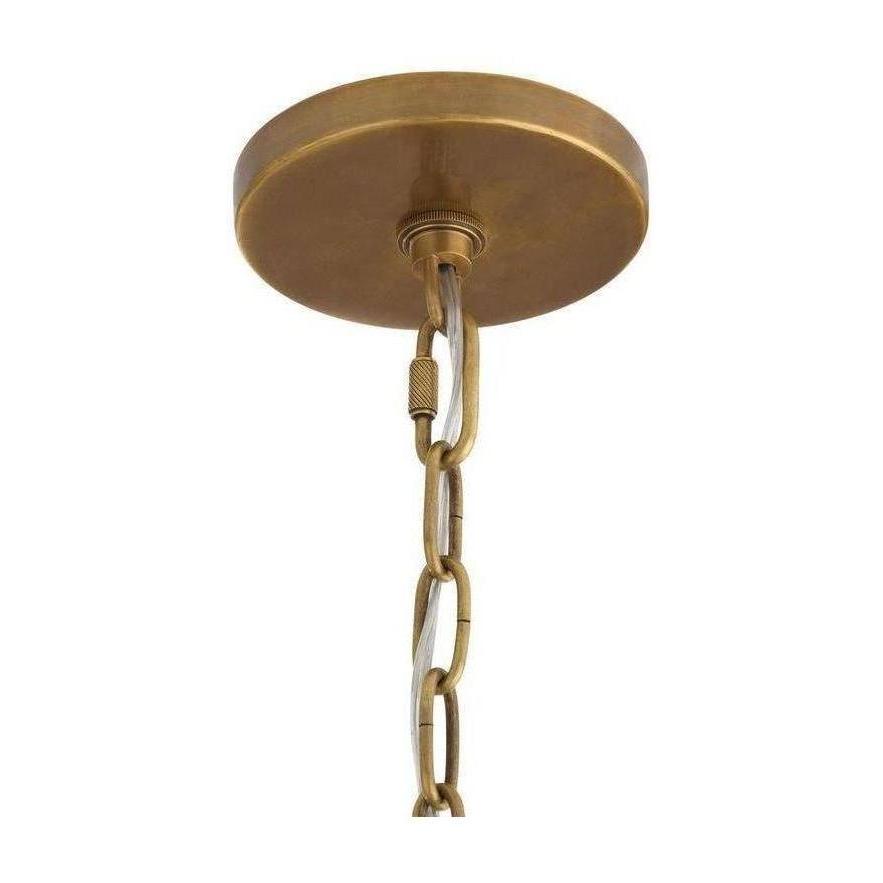 Scalloped Antique Brass Bowl Chandelier